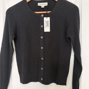Black Cashmere Cardigan Sweater XS NWT